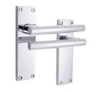 Spira Brass Jura Lever On Backplate Latch Polished Chrome
