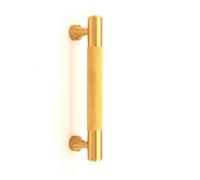 Spira Brass Knurled Bar Handles Large Satin Brass