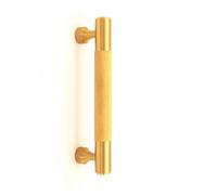 Spira Brass Knurled Bar Handles Medium Satin Brass