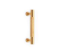 Spira Brass Knurled Bar Handles Small Satin Brass
