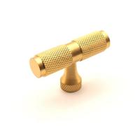 Spira Brass Knurled T Bar Cupboard Pull Satin Brass