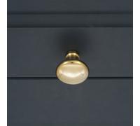 Spira Brass Mushroom 32mm Cupboard Knob Polilshed Brass Unlacquered