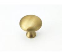 Spira Brass Mushroom 32mm Cupboard Knob Satin Brass