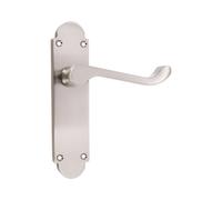 Spira Brass Oakley Lever On Backplate Latch Satin Nickel