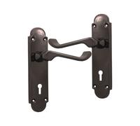 Spira Brass Oakley Lock Lever Handle Black Nickel