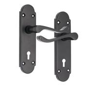 Spira Brass Oakley Lock Lever Handle Matt Black