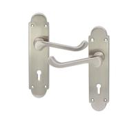Spira Brass Oakley Lock Lever Handle Satin Nickel