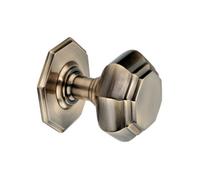 Spira Brass Octagonal Centre Door Knob Antique Brass