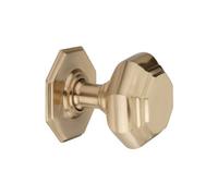Spira Brass Octagonal Centre Door Knob Satin Brass