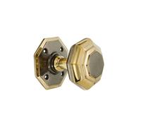 Spira Brass Octagonal Mortice Door Knob Aged Brass