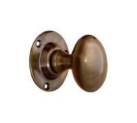 Spira Brass Oval Mortice Door Knob Antique