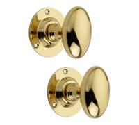 Spira Brass Oval Mortice Door Knob Polished Brass