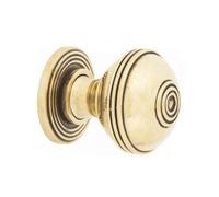 Spira Brass Preston Large 38mm Cupboard Knob Aged Brass