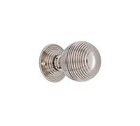 Spira Brass Reeded 60mm Rim/mortice Door Knob Polished Nickel