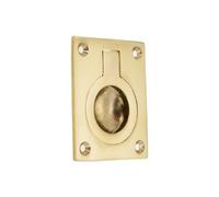 Spira Brass Ring Pull Square Flush Polished Brass