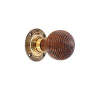 Spira Brass Rosewood Beehive Rim/mortice Door Knob Aged Brass