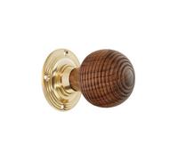 Spira Brass Rosewood Beehive Rim/mortice Door Knob Polished Brass