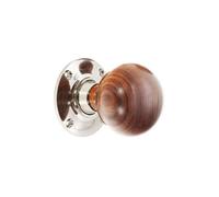 Spira Brass Rosewood Bun Rim/mortice Door Knob Polished Nickel