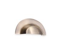 Spira Brass Slim Cup Drawer Pull - Large Antique Brass