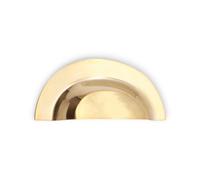 Spira Brass Slim Cup Drawer Pull - Large Polished Brass Unlacquered