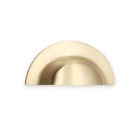 Spira Brass Slim Cup Drawer Pull - Large Satin Brass