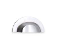 Spira Brass Slim Cup Drawer Pull - Large Satin Chrome