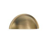 Spira Brass Slim Cup Drawer Pull - Small Aged Bronze