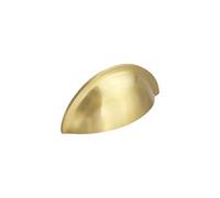Spira Brass Slim Cup Drawer Pull - Small Satin Brass