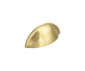 Spira Brass Slim Cup Drawer Pull - Small Satin Brass