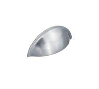 Spira Brass Slim Cup Drawer Pull - Small Satin Chrome