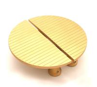Spira Brass Striped Half Moon Door Handles Satin Brass Small