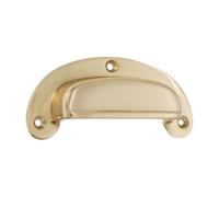 Spira Brass Traditional Drawer Cup Pull Polished Brass