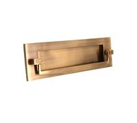 Spira Brass Victorian Knocker Postal Plate 250mm Antique Brass