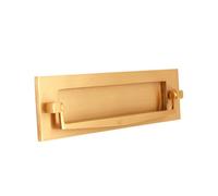 Spira Brass Victorian Postal Knocker Letter Plate 250mm Satin Brass