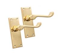 Spira Brass Victorian Scroll Latch Lever Handle 115mm Polished Brass