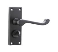 Spira Brass Victorian Scroll Latch Privacy Handle 115mm Matt Black