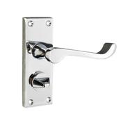 Spira Brass Victorian Scroll Latch Privacy Handle 115mm Polished Chrome