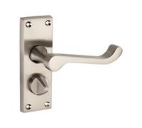Spira Brass Victorian Scroll Latch Privacy Handle 115mm Satin Nickel