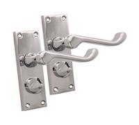 Spira Brass Victorian Scroll Privacy Lever Handle 115mm Polished Chrome