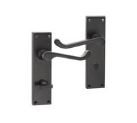 Spira Brass Victorian Scroll Privacy Lever Handle 150mm Matt Black