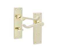 Spira Brass Victorian Scroll Privacy Lever Handle 150mm Polished Brass