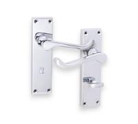 Spira Brass Victorian Scroll Privacy Lever Handle 150mm Polished Chrome