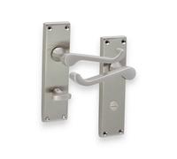 Spira Brass Victorian Scroll Privacy Lever Handle 150mm Satin Nickel