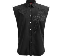 Spiral - Ac/Dc - Back in Black Torn - Sleeveless Stone Washed Worker Black - M