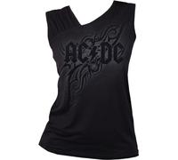Spiral - Ac/Dc - Tribal - Gathered Shoulder Slant Vest Black - XL