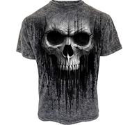Spiral - Acid Skull - Acid Wash T-Shirt - L Black