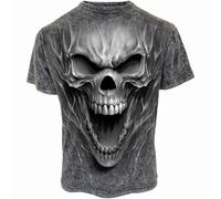 Spiral - ACID WASH T-SHIRT (Unisex Black Short Sleeve T-Shirts) 4X Large