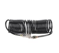 Spiral Air Hose 1/4 Inch ID 16.4ft, Coiled Compressed Air Hose with Quick Connector, Non Tangling Lightweight PE Copper Hose for Air Compressor and Pneumatic Tools (US Connector)