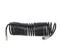 Spiral Air Hose 1/4 Inch ID 16.4ft, Coiled Compressed Air Hose with Quick Connector, PE Copper Non Tangling Lightweight Hose for Air Compressor and Pneumatic Tools (EU Connector)