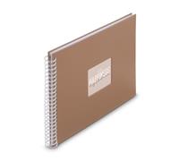 Spiral Album Fine Art 36 x 32 cm 50 White Pages Mousse | Large format for preserving memories, 50 sheets with protective glass paper, holds up to 300 photos of 10 x 15 cm, Mousse